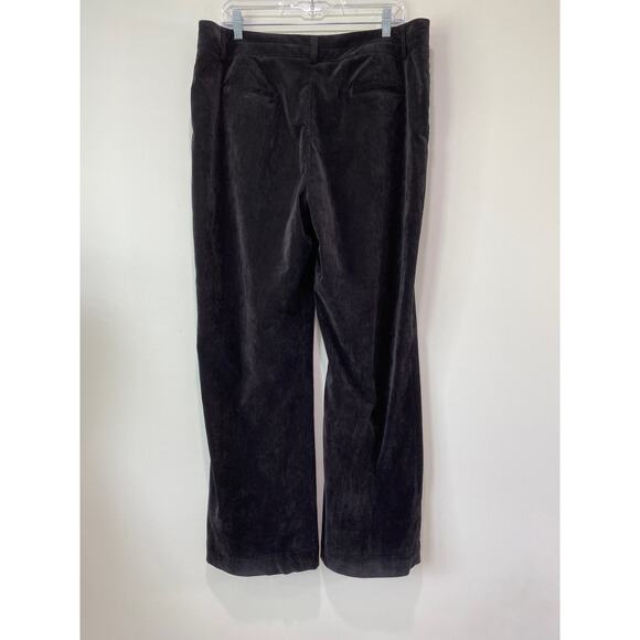 Coldwater Creek Wide Leg Pinwale Black Corduroy Trouser Pants Sz 16 Girl Boss - Picture 8 of 8